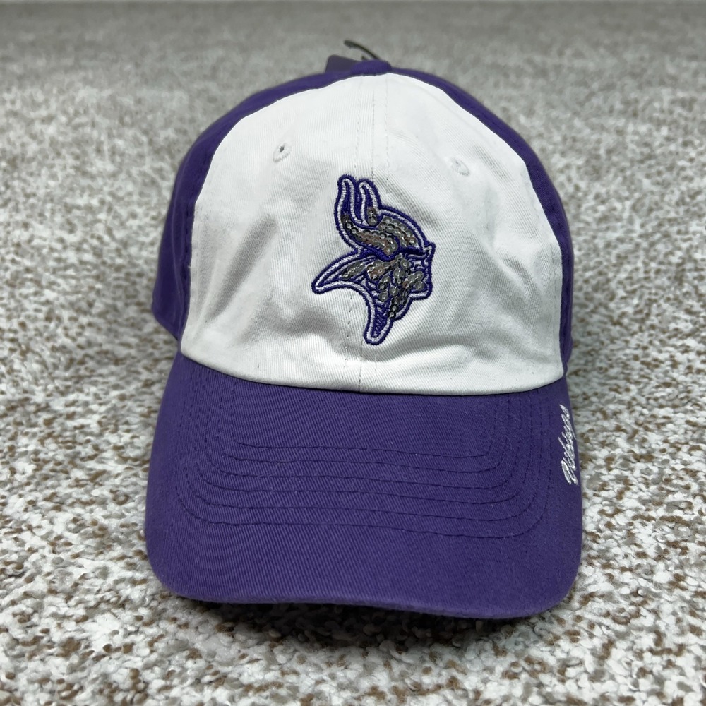 Minnesota Vikings Hat Cap Strap Back Womens One Size Purple‎ NFL Sequin Logo